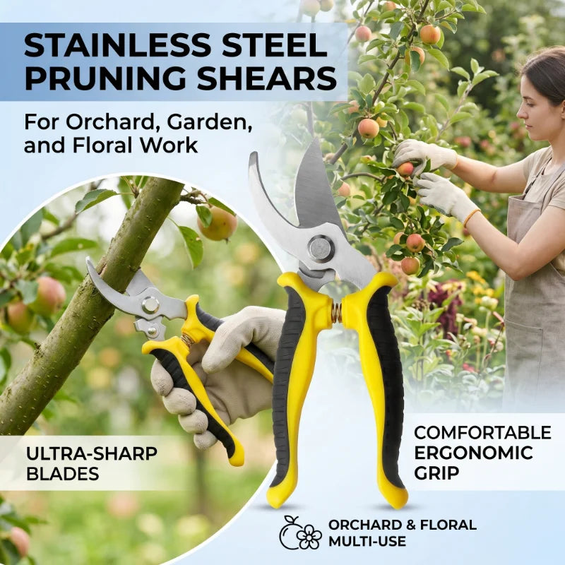 Stainless Steel Professional Gardening Shears Pruning branches Fruit trees Flowers Household Pruning Tools Shears Ürün ana görseli