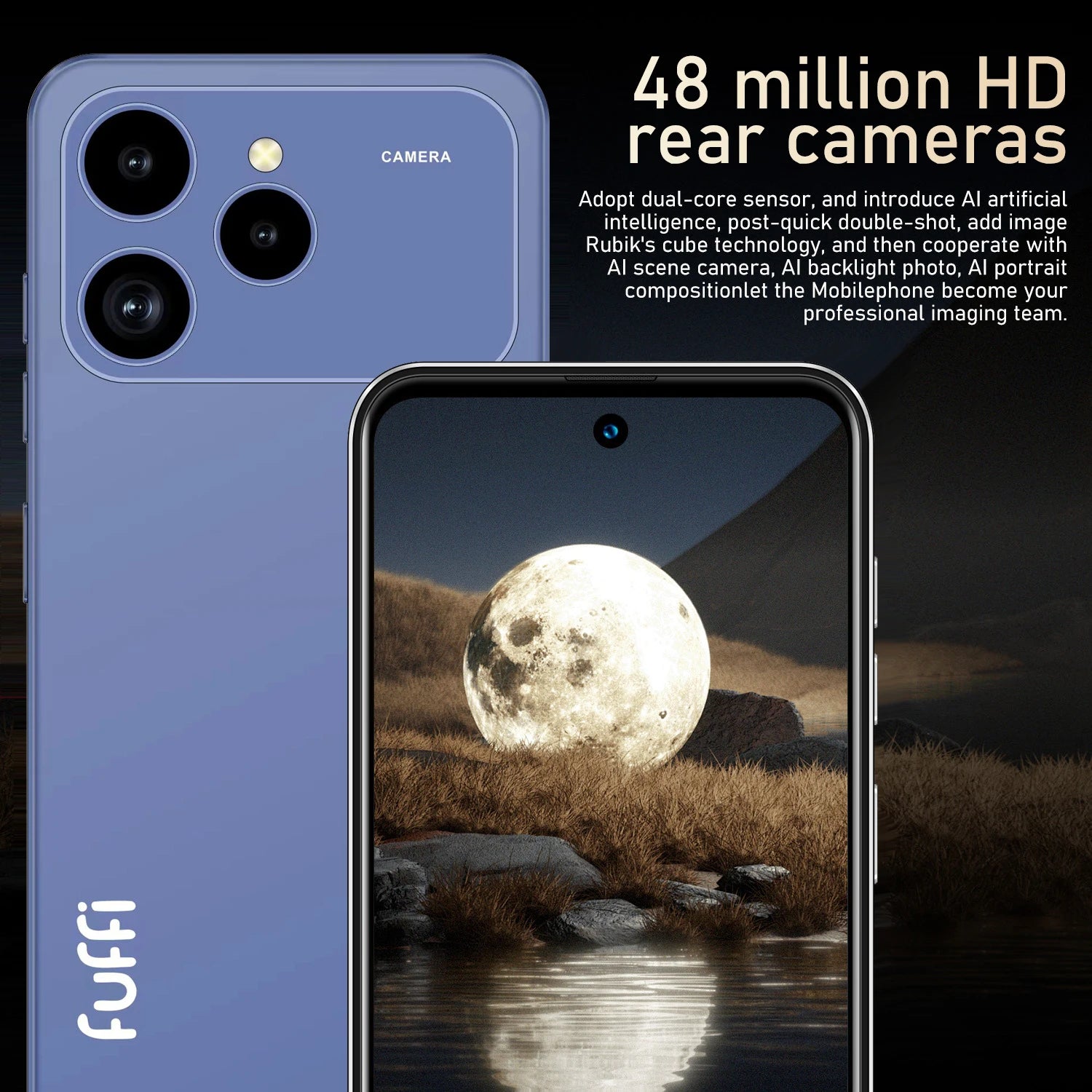FUFFI Global Vision i17 Pro Max Smartphone Android 8GB RAM 256GB ROM 6.56 Inch Phone 720x1612HD 24+48MP 5G Network Mobile Phones