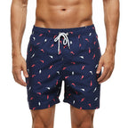 DATIFER Summer New Fashion Polyester Men Shorts Beach Quick Dry Printing Swimsuit Plus Size Mesh Liner Surfing Gym Shorts Men