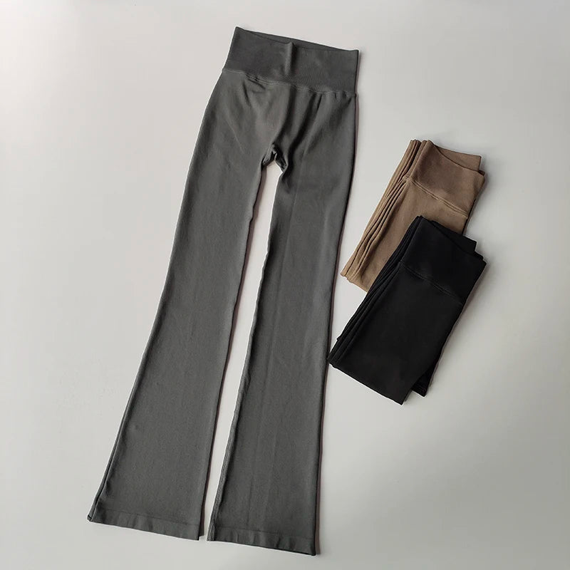 High Waisted Compression Without Awkward Lines Micro Flared Yoga Outdoor Wear Seamless Elastic Fitness Pants Lifting Leggings Ürün ana görseli