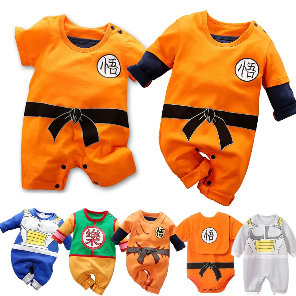 Anime Clothes Baby Vegeta Rompers Newborn Kuririn Roshi Training Outfit Infant Kids Halloween Cartoon Cosplay Costume Jumpsuit Main image
