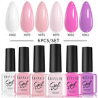 LILYCUTE 6PCS Gel Nail Polish Set Summer Neon Nail Gel Kits For DIY Nail Vernis Semi Permanent UV Lamp Gellak Nail Varnish Set