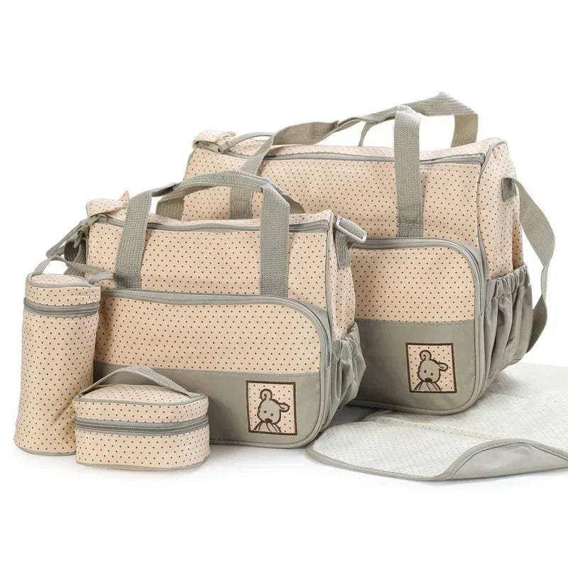 5pcs/set Large Capacity Baby Bag for Mom Travel Stroller Organizer Baby Diaper Bag Mummy Maternity Newborn Accessories Bag Main image