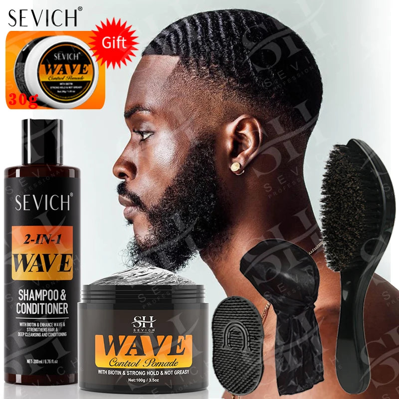 Deep Wave Control Pomade 360 Biotin Sport Strong Hold Wave Hair Gel With Brush Wavy Hair Oil Shampoo Conditioner Styling Care Ürün ana görseli