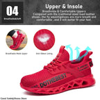 Safety Shoes Men For Work Sneakers Women Men Steel Toe Work Shoes Security Protective Shoes Lightweight Anti-Smash Anti-Puncture