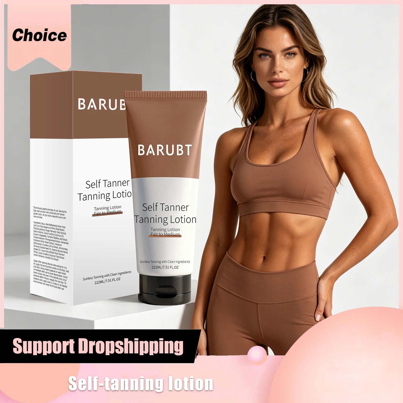 Self-Tanning Cream Intensive Tanning UV Protective Waterproof Long Lasting Sunless Even Skin Tone Moisturize Body Bronzer Lotion