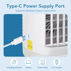 Portable Air Conditioner with Colorful Atmosphere Light Water Cooling Fan USB Table Fan 700ml Water Tank Desktop Fan Humidifier