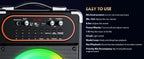 S68 Kara Ok with 2 Microphones, Portable Bluetooth 5.3 Kara Ok Speaker,Echo Adjustment, Supports Tv through Auxiliary Connection