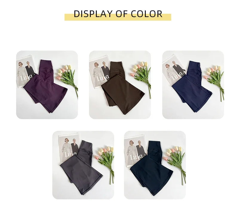 Women's High-Waisted Flared Yoga Pants Comfortable Pilates Running Leggings Stylish Gym Sport Trousers