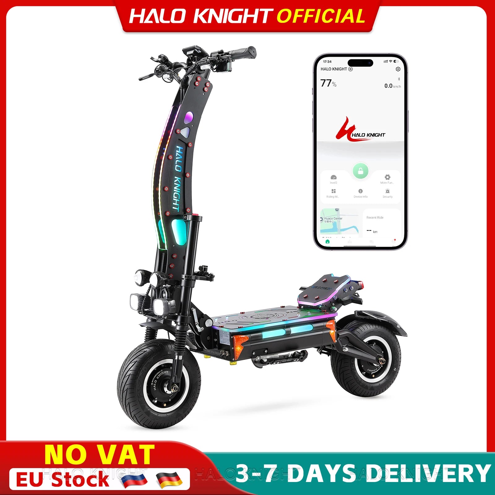 HALO KNIGHT T107Max 72V 8000W Adult Electric Scooter Fast 120km/h Electrical Scooter Powerful Dual Motors Escooter Top E-scooter Ürün ana görseli