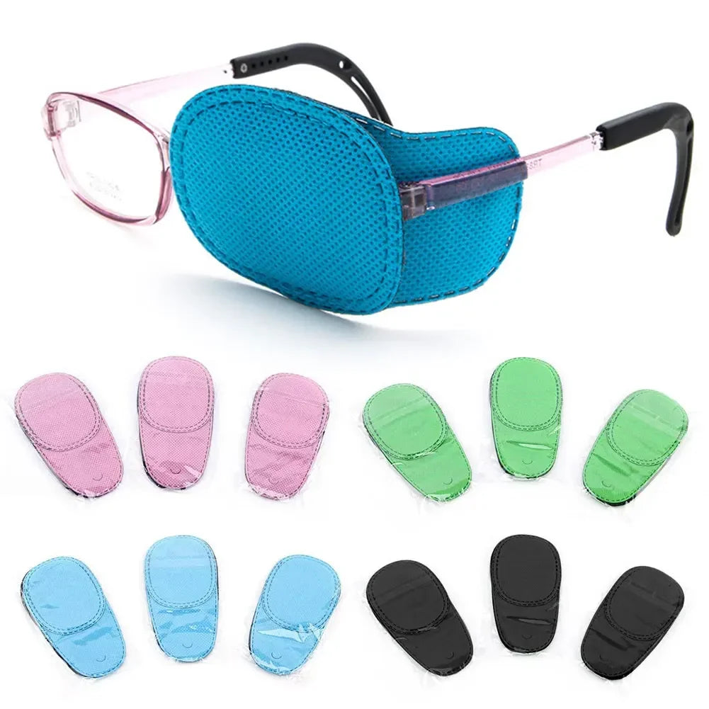 3 Pairs Single Eye Cover Patches for Kids Amblyopia Training Lazy Eye Correction Vision Therapy