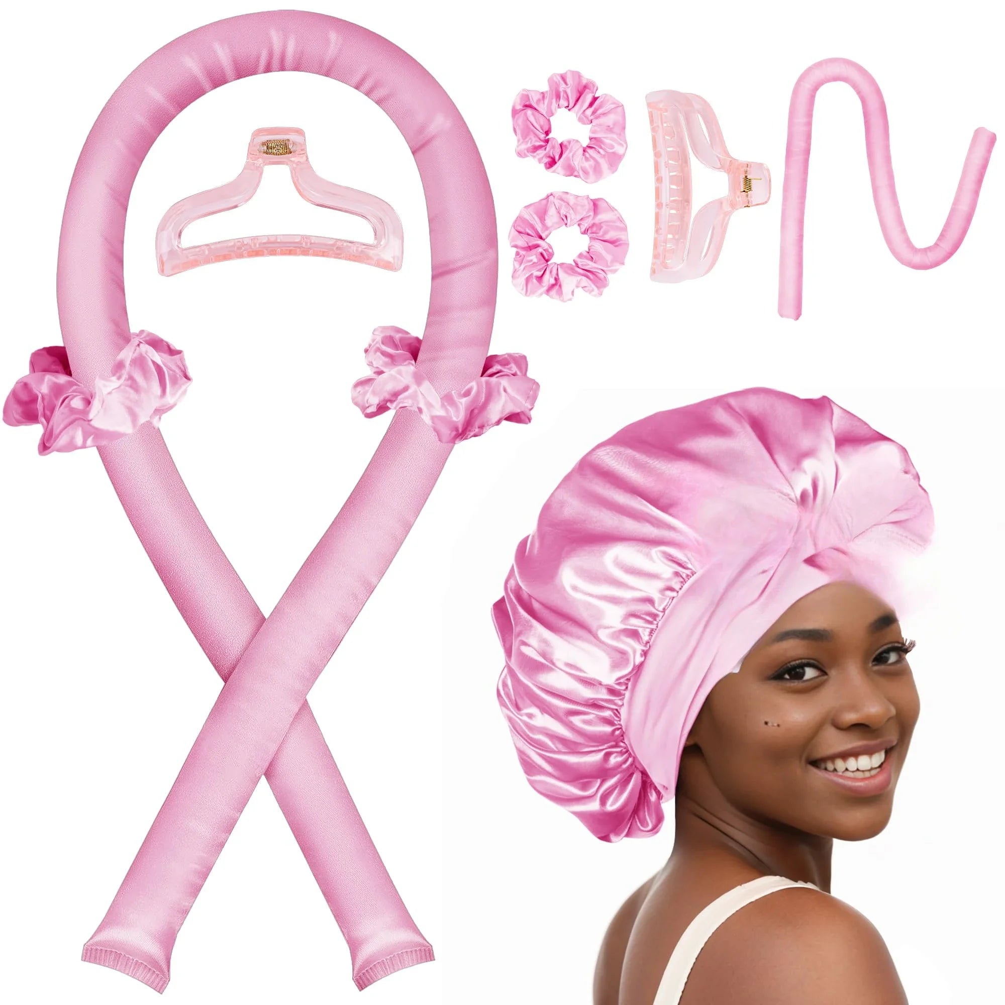 Heatless Curling Rod Night Cap No Heat Ribbon Lazy Hair Curlers Headband Hair Rollers Sleeping Soft Headband Hair Styling Tools Ürün ana görseli