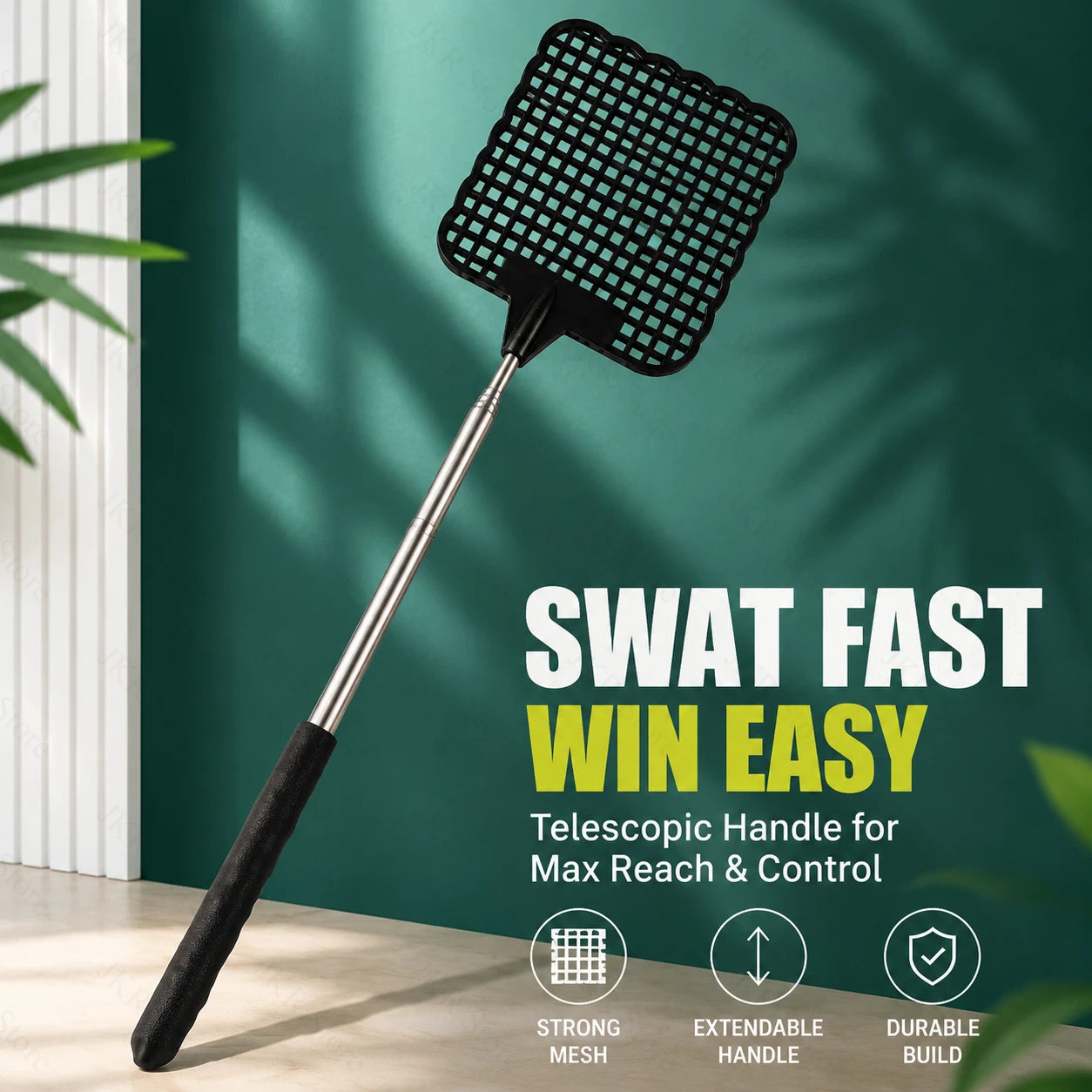 Expandable Fly Swatter Mosquito Killer Stainless Steel Swatting Device Household Indoor Outdoor Pest Control Tool Main image