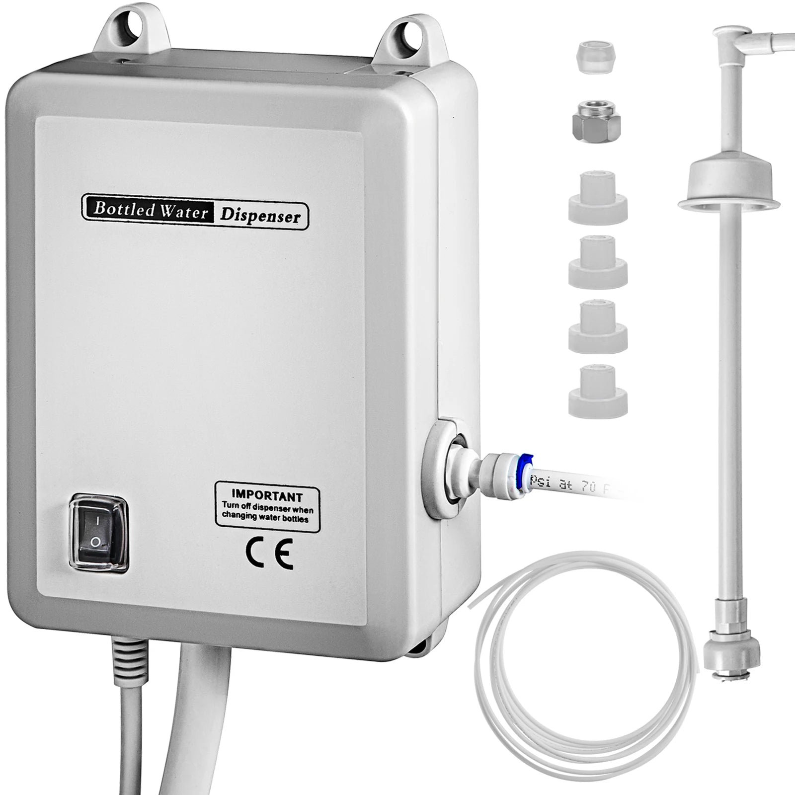 SucceBuy Bottled Water Dispensing Pump w/PE Pipe 1 Gal/MIN 40 PSI for Coffee Tea Machine Water Dispenser Refrigerator Ice Maker Main image