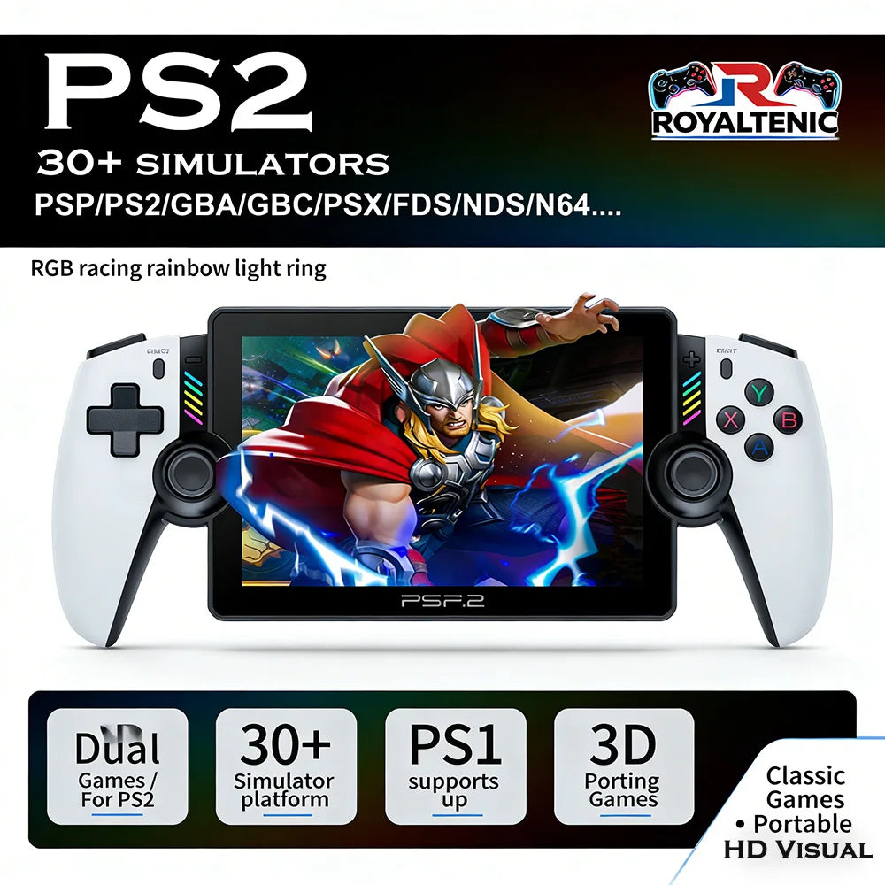M28 Portable Retro Video Game Console 7.1" HD LCD 128GB 4000mAh 3D Game Support PS2 30+ Simulators Dual Joystick Ürün ana görseli