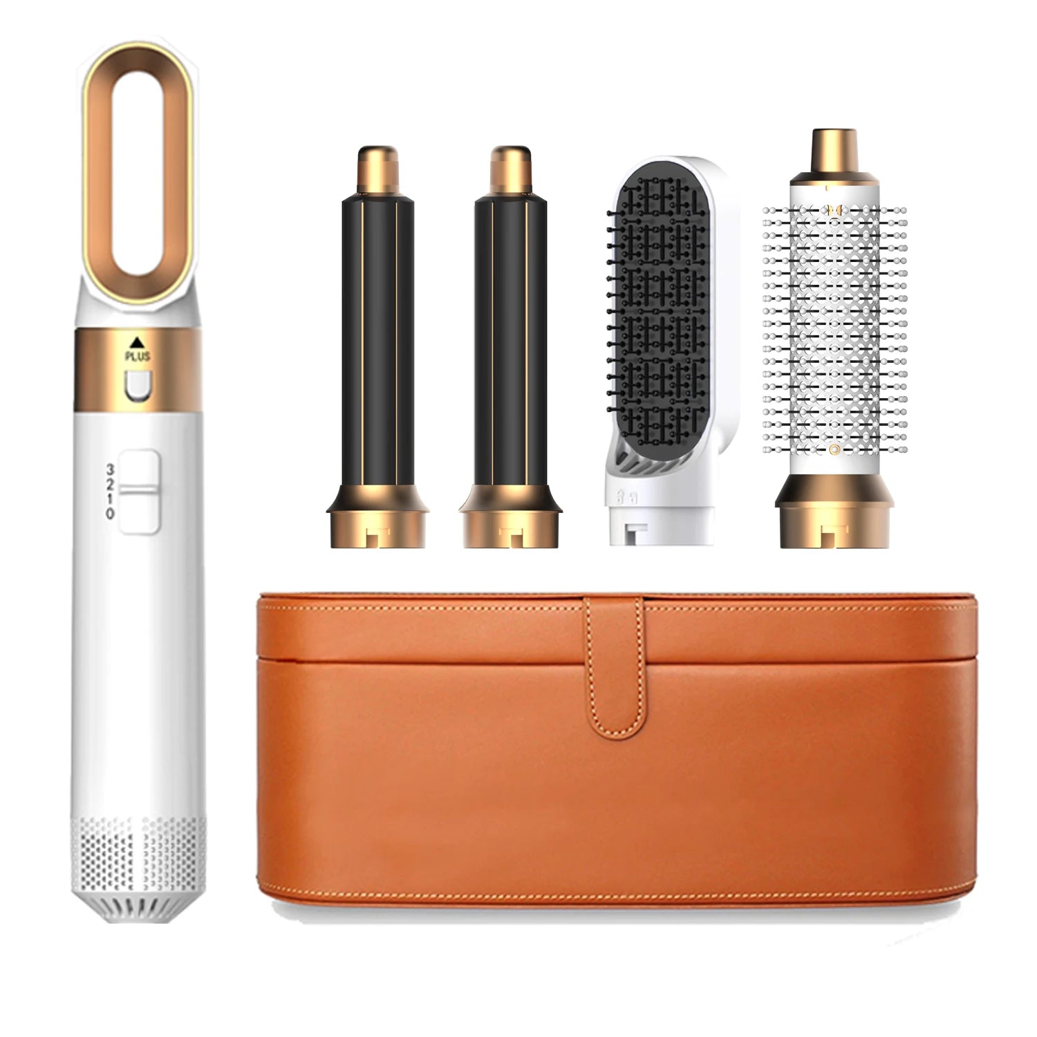 5 In 1 Hair Dryer And Hot Air Comb Brush With Curling Iron Hair Straightener For Fast Drying Curling Straightening And Styling Ürün ana görseli