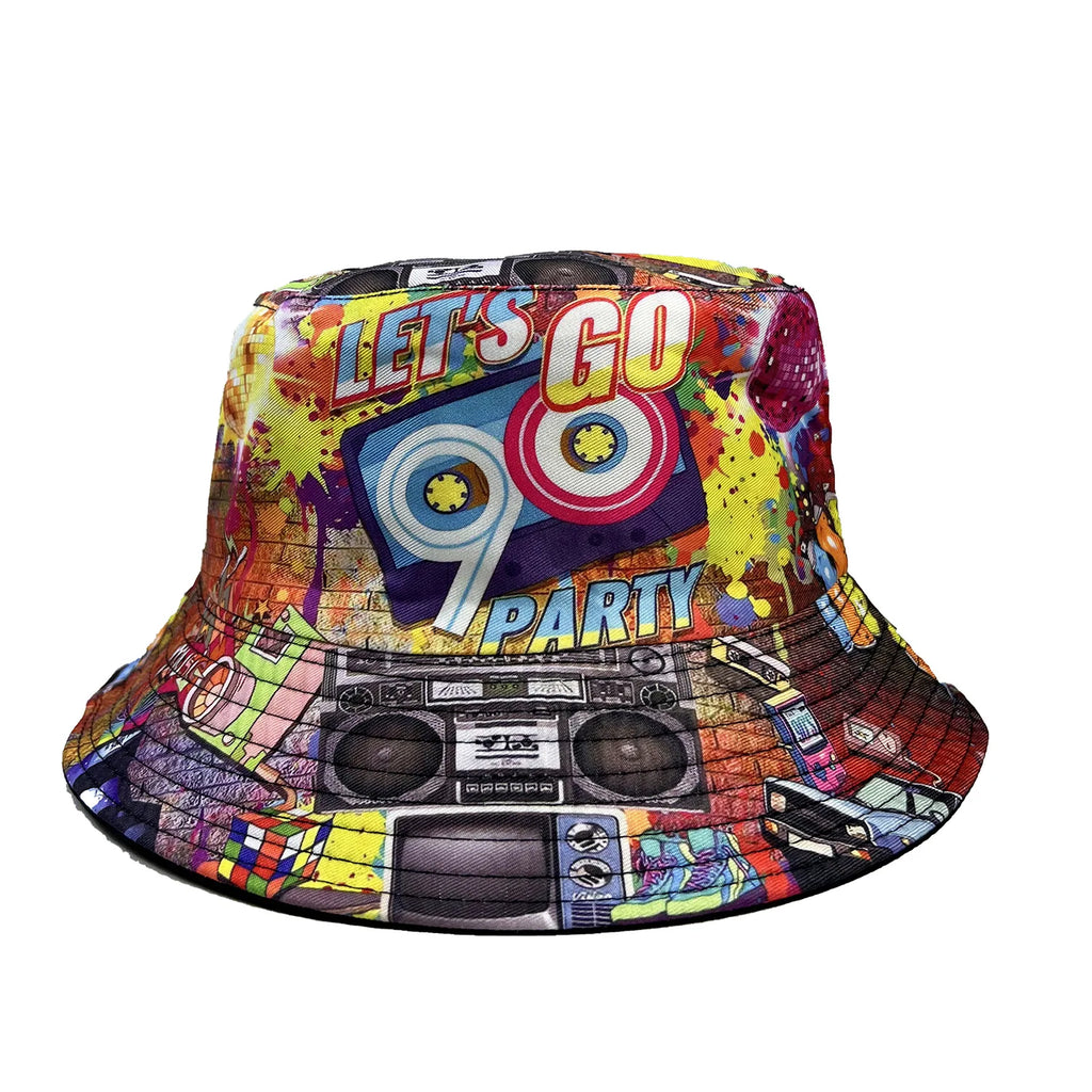 Classic Popular Funny Novelty 80S 90S Double-sided wear fisherman hat Outdoor Leisure Sunscreen Sun Hat Men Women bucket hats
