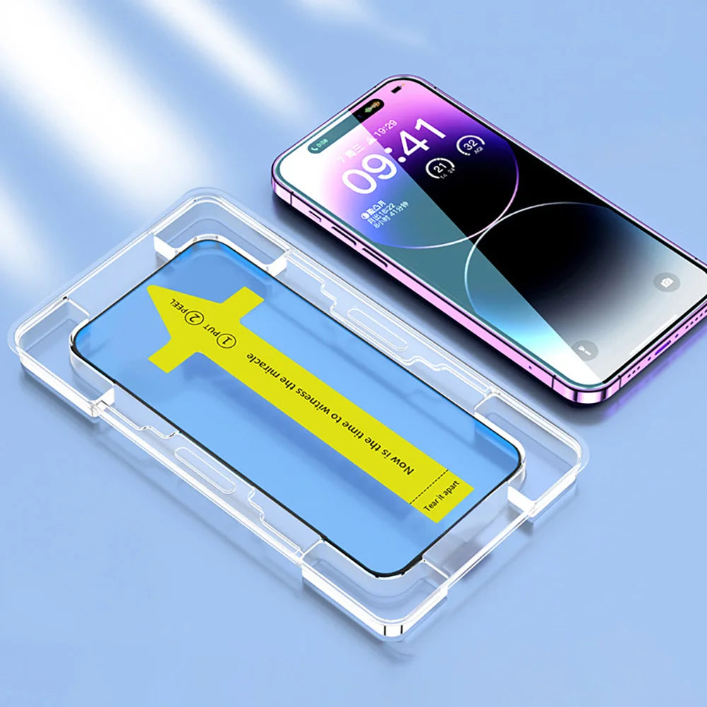 Oleophobic Coating Dust Free Easy Installation Screen Protector For iPhone 17 16 15 13 11 12 14 Pro Max Air SE 7 8 Plus XR Glass