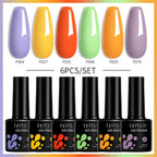 LILYCUTE 6PCS Gel Nail Polish Set Summer Neon Nail Gel Kits For DIY Nail Vernis Semi Permanent UV Lamp Gellak Nail Varnish Set