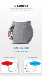 Men's Unique 3D Printed Wolf Eagle Head Flat Angle Pants Mid-waist Boxer Shorts Breathable Knitted Modal Fabric