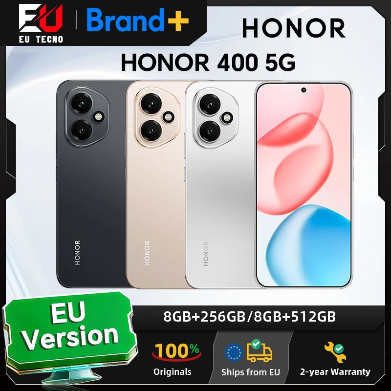 HONOR 400 5G,EU Version, 5G Smartphone, 200MP Ultra-clear AI Main Camera, 5300 mAh Battery, Qualcomm Snapdragon 7 Gen 3