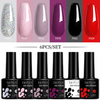 LILYCUTE 7ML 6PCS Neon Gel Nail Polish Set fluorescent Series Color Changing Semi Permanent Soak Off Manicure kit Nail Art Gel