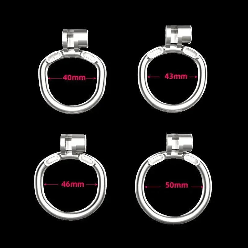 Stainless Steel Male Chastity Cage Cock Mamba Penis Ring Chastity Belt BDSM Erotic Urethral Lock Double-Arc Ring Sex Toy