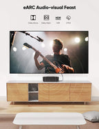 8K HDMI Flat Cable 48Gbps High Speed 8K60 4K120 144Hz Braided HDMI 2.1 Cord 3D eARC HDCP 2.2&2.3 Compatible with Roku TV/PS5