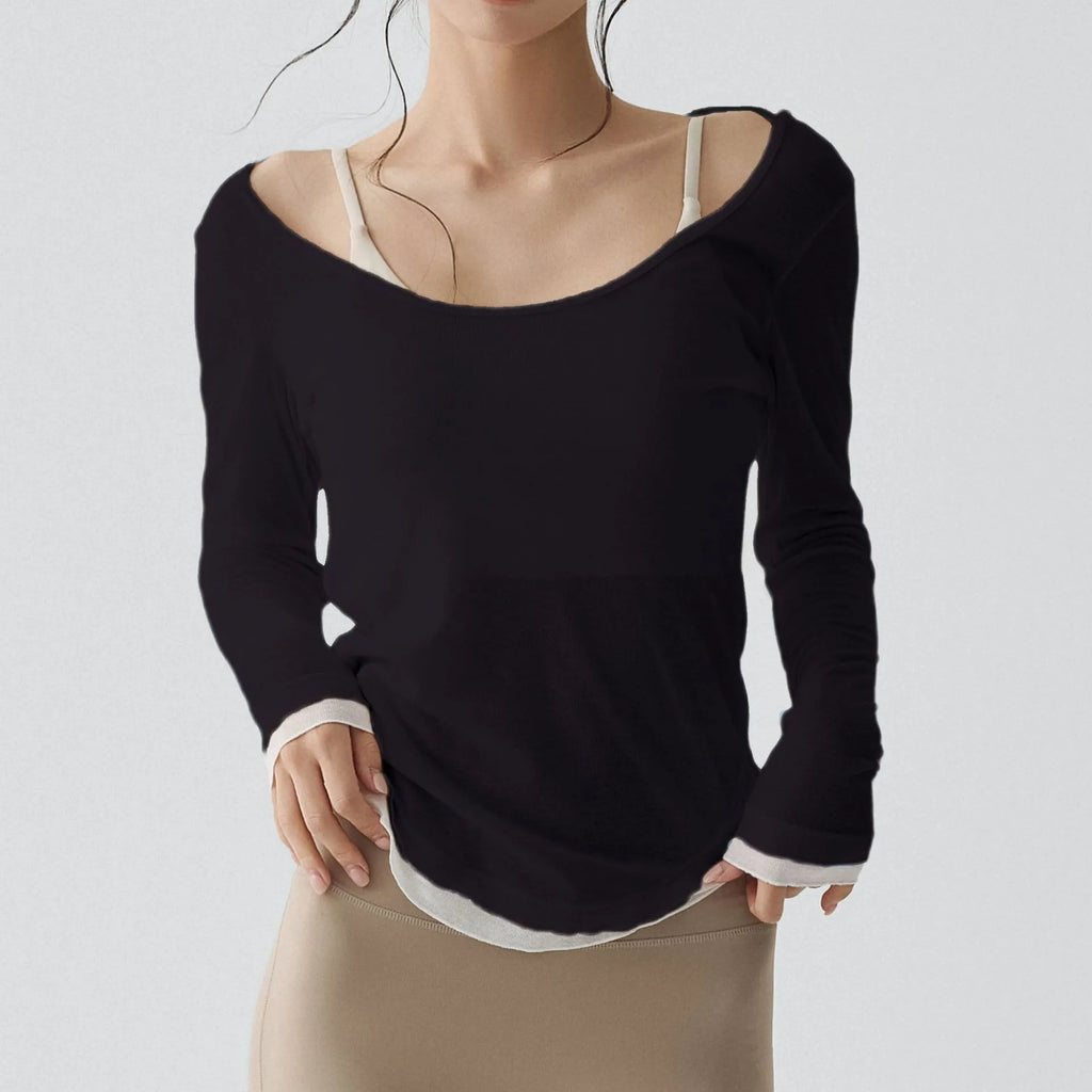 Quick Dry Long Sleeve Yoga Shirt Women Fitness Sports Top Running Gym Workout T-Shirt Female Athletic Active Wear