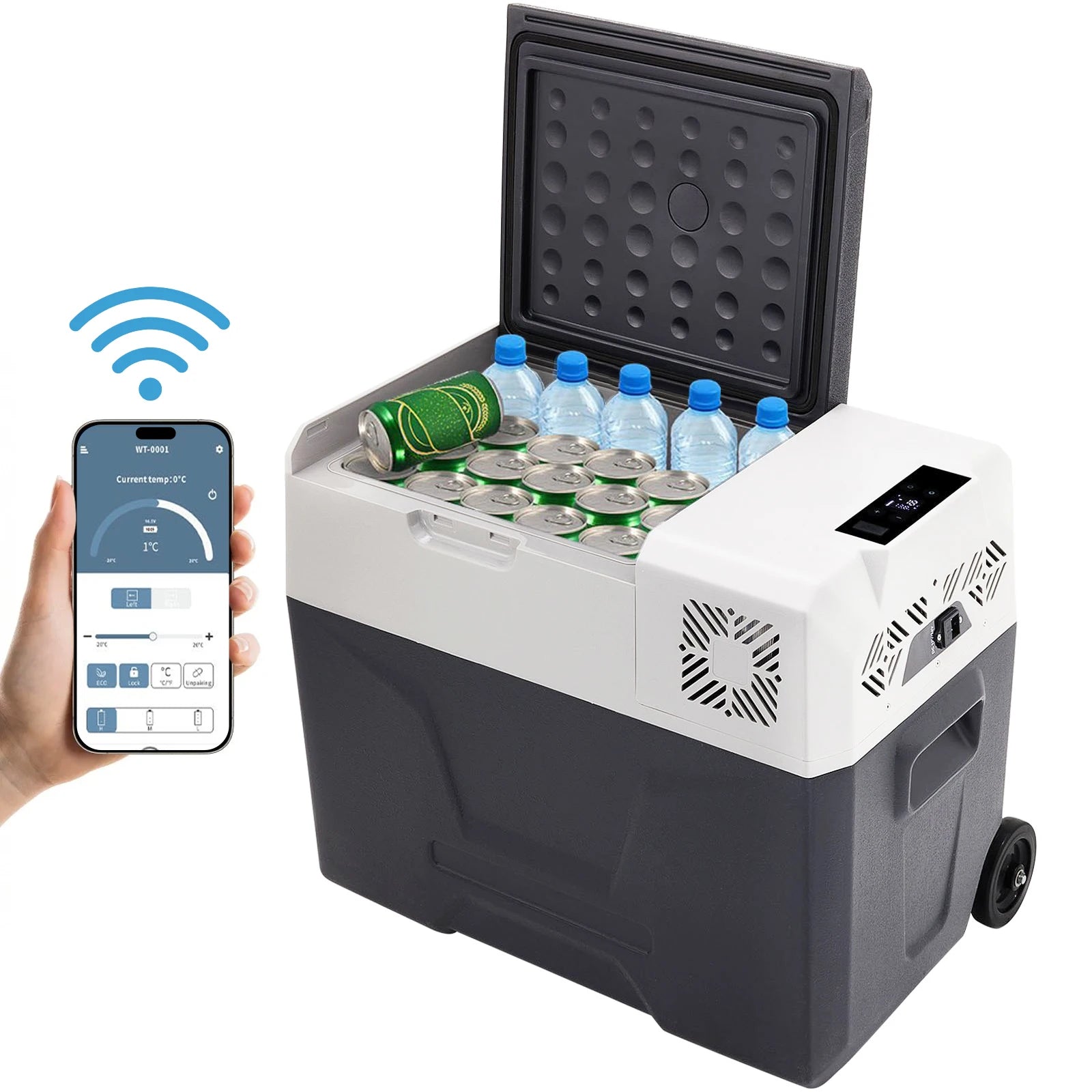 Sihao 15L-55L Portable Compressor Fridge Freezer, Mini Cooler for Outdoor Camping BBQ Picnic, Car Vehicle Refrigerator Cooler for Travel Road Trip, Electric Compressor Fridge Freezer Mini Cooler Box
