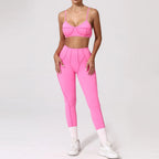 Seamless Yoga Sets Sports Fitness High Waist Hip-lifting Shapeing Trousers Backless Bra Suit Workout Gym Leggings Sets for Women