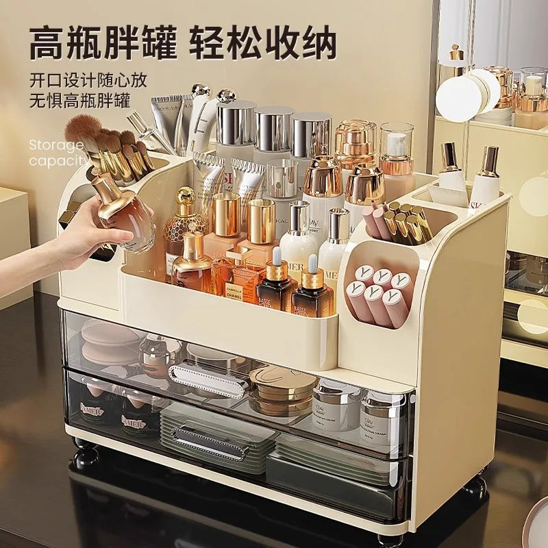 Desktop cosmetics storage box, makeup box, high-end dressing table, skincare product sorting box, dressing table storage rack Ürün ana görseli