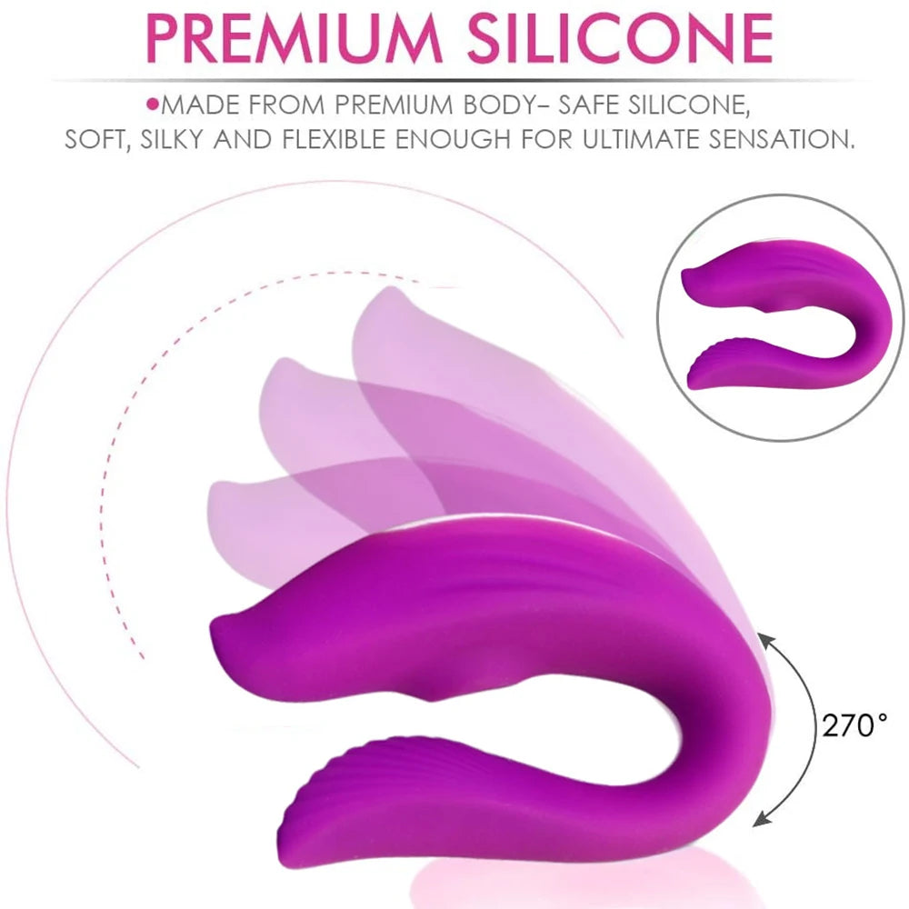Powerful Sucking Wireless Remote Vibrator Wearable U Shaped Dildo Massager Dual Clit Stimulation Couple Adult Sex Toys for Women