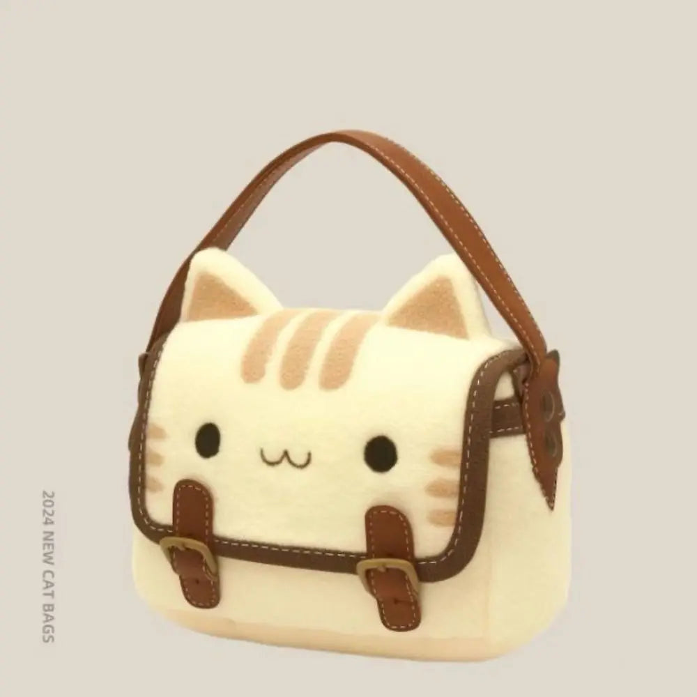 Cute Clutch Bag Plush Backpack Furry Cat Bag Adorable Kitten Handbag for Woman Kids Cartoon 2025 New Kitten Handbag Ürün ana görseli