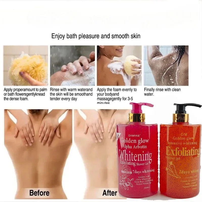 7 Days Golden Glow Alpha Arbutin Brightening Body Wash - Visibly Evens Skin Tone, Hydrates Nourishes for Radiant Skin Shower Gel