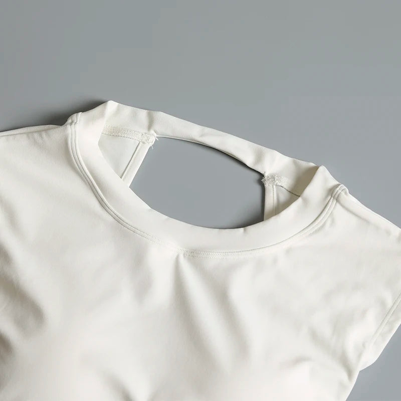 Sexy Backless Sports Vest Women Fixed Chest Pad Tight Quick-Drying Slim Fit Yoga Top Breathable Fitness Shirt