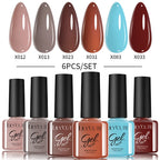 LILYCUTE 6PCS Gel Nail Polish Set Summer Neon Nail Gel Kits For DIY Nail Vernis Semi Permanent UV Lamp Gellak Nail Varnish Set
