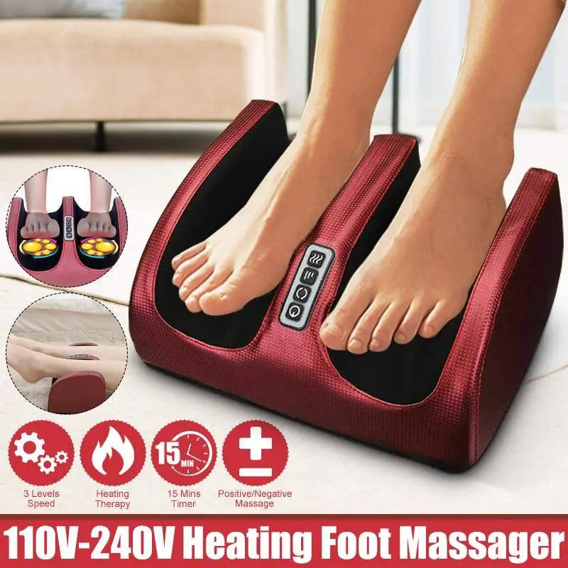 Electric Foot Massager Heating Therapy Hot Compression Shiatsu Kneading Roller Muscle Relaxation Pain Relief Foot Spa Machine Ürün ana görseli