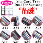 10Pcs Dual Card Phone Sim SD Card Tray For Samsung Galaxy A14 A24 A34 A54 A13 A23 A33 A53 A73 Sim Card Holder Adapter Drawer