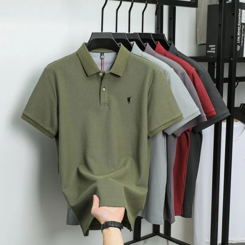 100% pure cotton short sleeved polo shirt high-end luxury brand fashion Paul Pony embroidery golf men's business casual T-shirt