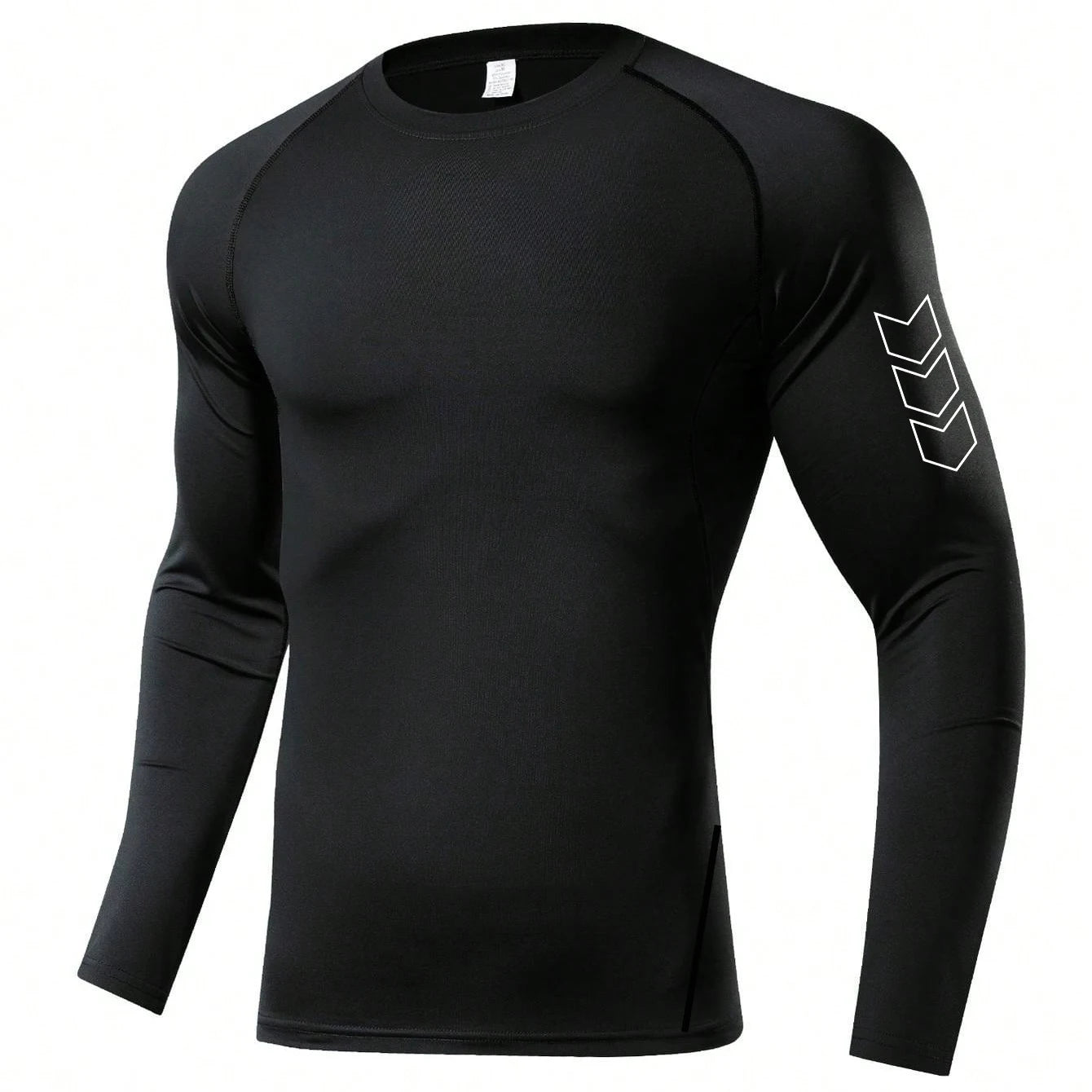 Men's Compression Long Sleeve Shirt Black Fitness T-shirt Male Running  Quick Drying Gym Top Sun Protection Sports Base Layer Ürün ana görseli