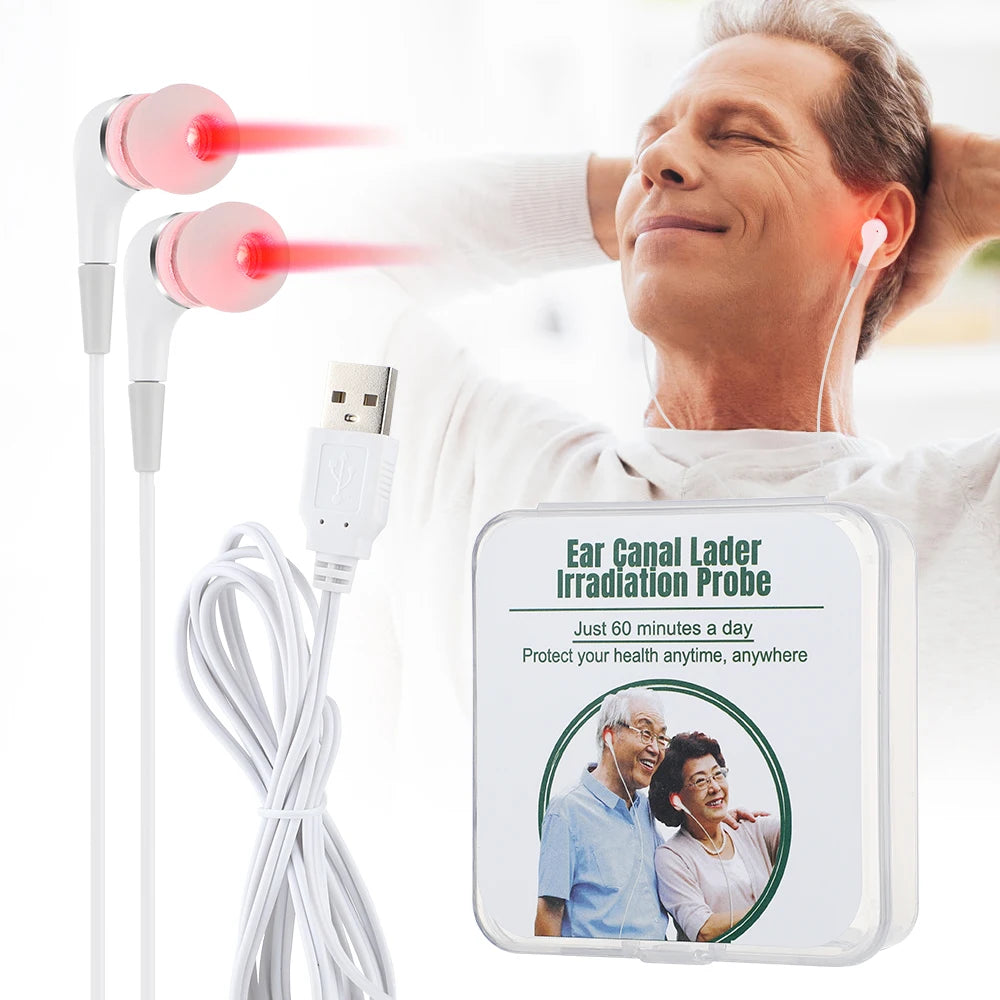 Ear Canal Laser Physiotherapy Line 650nm Red Light Balance High Blood Pressure Reduce High Blood Fat & Blood Sugar Laser Therapy Ürün ana görseli