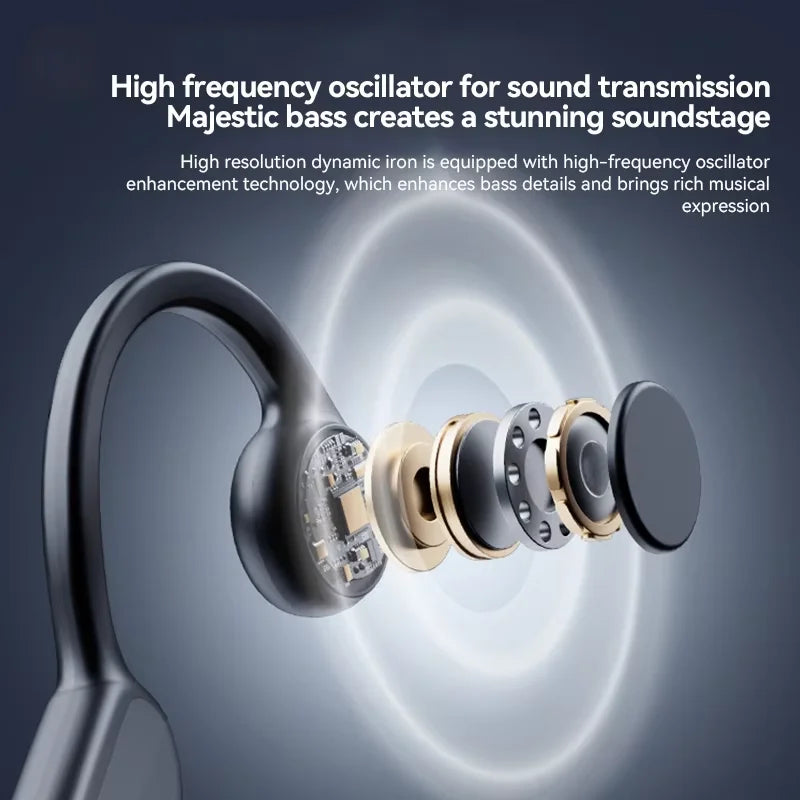 Lenovo Hot Real Bone Conduction Sport Headphone Wireless Earphone Bluetooth-Compatible Headset Hands-free with Mic for Running