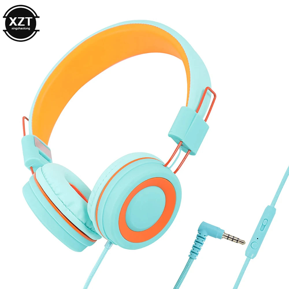 Kids Headphones 3.5mm Audio Jack Wired Earphone Foldable Stereo Headset With Mic for Girls Boys Gift Online Learning Earbuds Ürün ana görseli