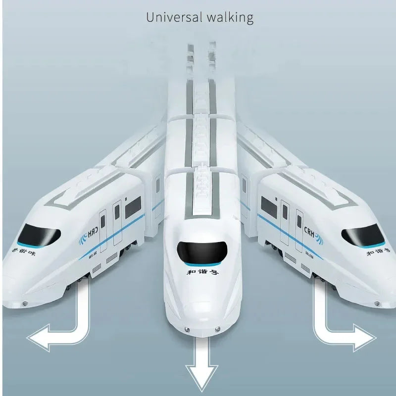 Kids DIY Simulation High Speed Railway Train Toy Electric Sound Light Model Train Track Set Toys for Children's Birthday Gift