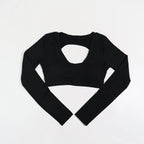 New Summer Women's Backless Long Sleeved Yoga Top Breathable Soft Sportswear for Gym Training Comfortable Fitness Clothing Woman