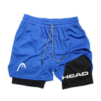 Anime Berserk Head Running Shorts Men Fitness Gym Training 2 in 1 Sports Quick Dry Workout Jogging Double Deck Summer
