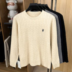 Luxury Men's Brand Spring High Quality Knit Sweater Round Neck Jacquard Embroidery Long Sleeves Pullover Leisure Fashion Men's C