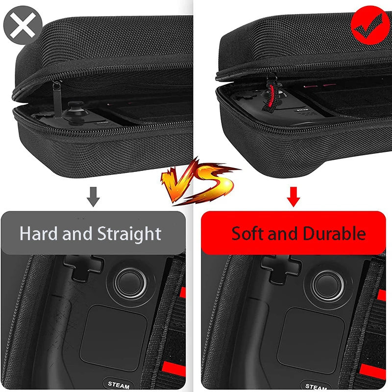 Storage Box for for Steam Deck Oled Console with Handle Carry Case Shockproof Hard EVA Zip Pouch Net Pocket for Cable Charger Secondary image