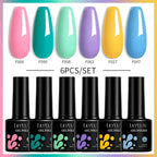 LILYCUTE 7ML 6PCS Neon Gel Nail Polish Set fluorescent Series Color Changing Semi Permanent Soak Off Manicure kit Nail Art Gel